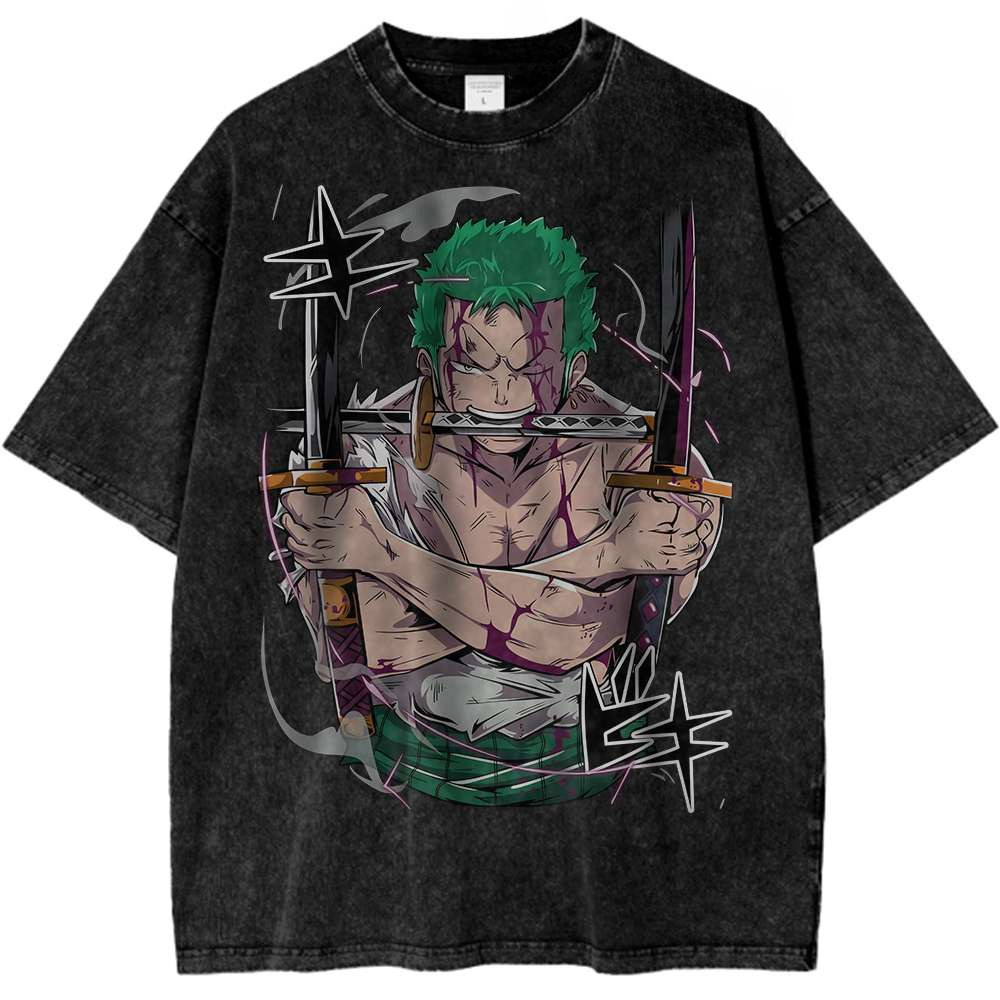 Tee Ball Set - Футболка ONE PIECE Roronoa Zoro: Аниме-ретро,