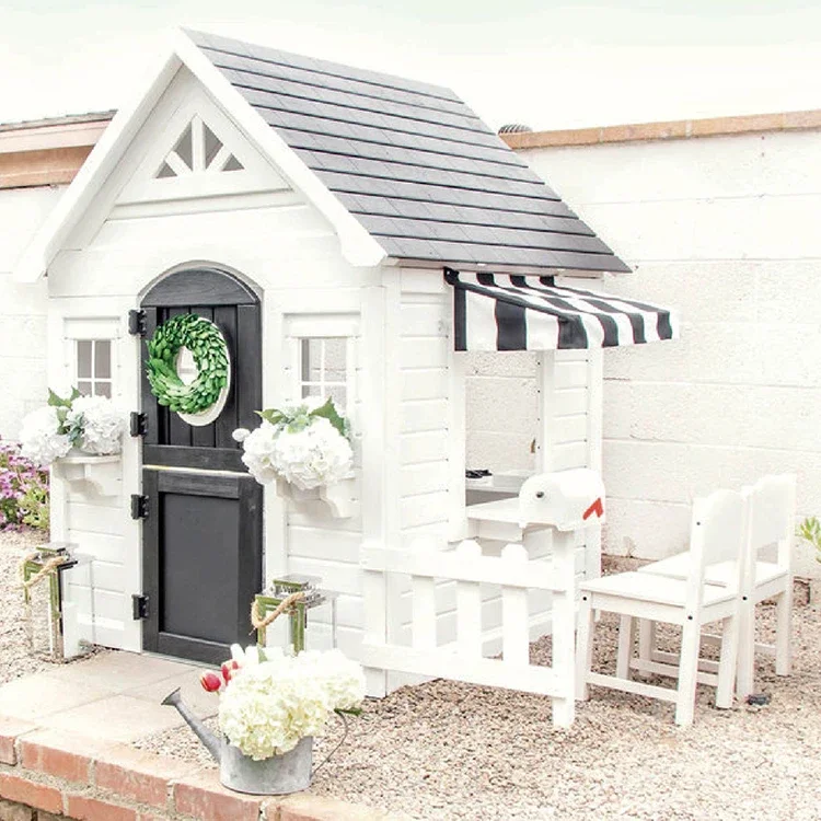 Простой игровой домик с огражд – обзор и цена Kids Outdoor Cubby House