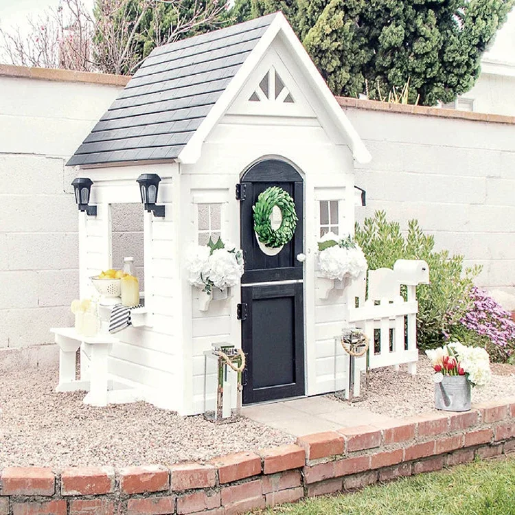 Простой игровой домик с огражд – обзор и цена Kids Outdoor Cubby House