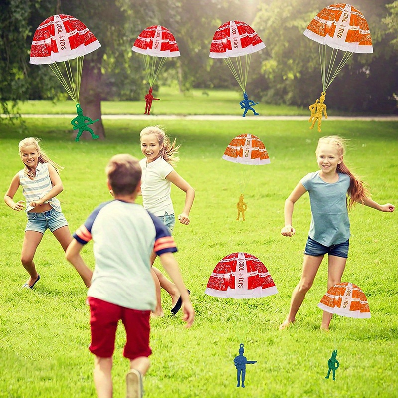 10/100 шт. парашютные игрушки  – обзор и цена Kids Unique Outdoor Toys