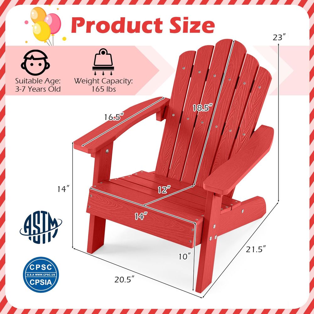 Детское кресло Адирондак, всеп – обзор и цена Kids Outdoor Adirondack Chair